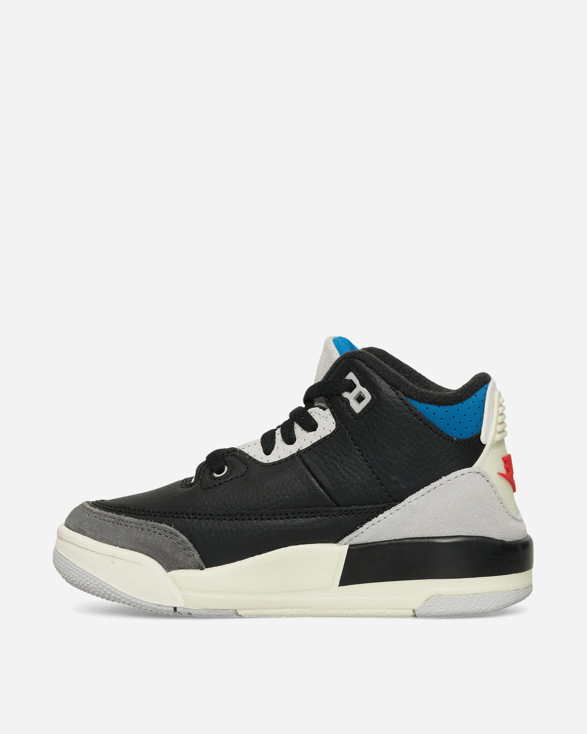 Air Jordan 3 Retro OG 'Rare Air' (PS) Sneakers Black / Chile Red / Military Blue