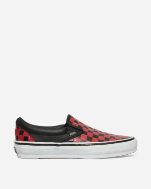 Classic Slip-On 98 Leather Check Vibram Sneakers Black / Racing Red