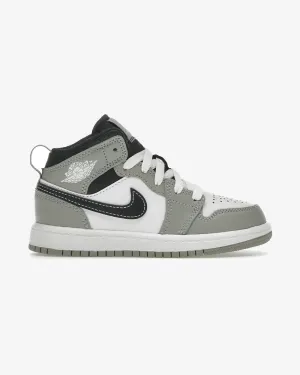 NIKE AIR JORDAN1 MID PRESCHOOL LIGHT SMOKE GREY ANTHRACITE