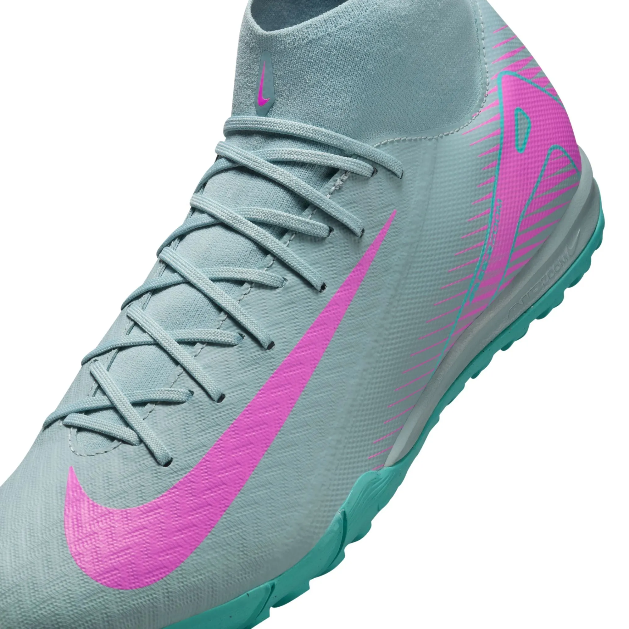 Nike Air Zoom Mercurial Superfly 10 Academy TF Turf Soccer Shoes - Ocean Cube/Pink Blast