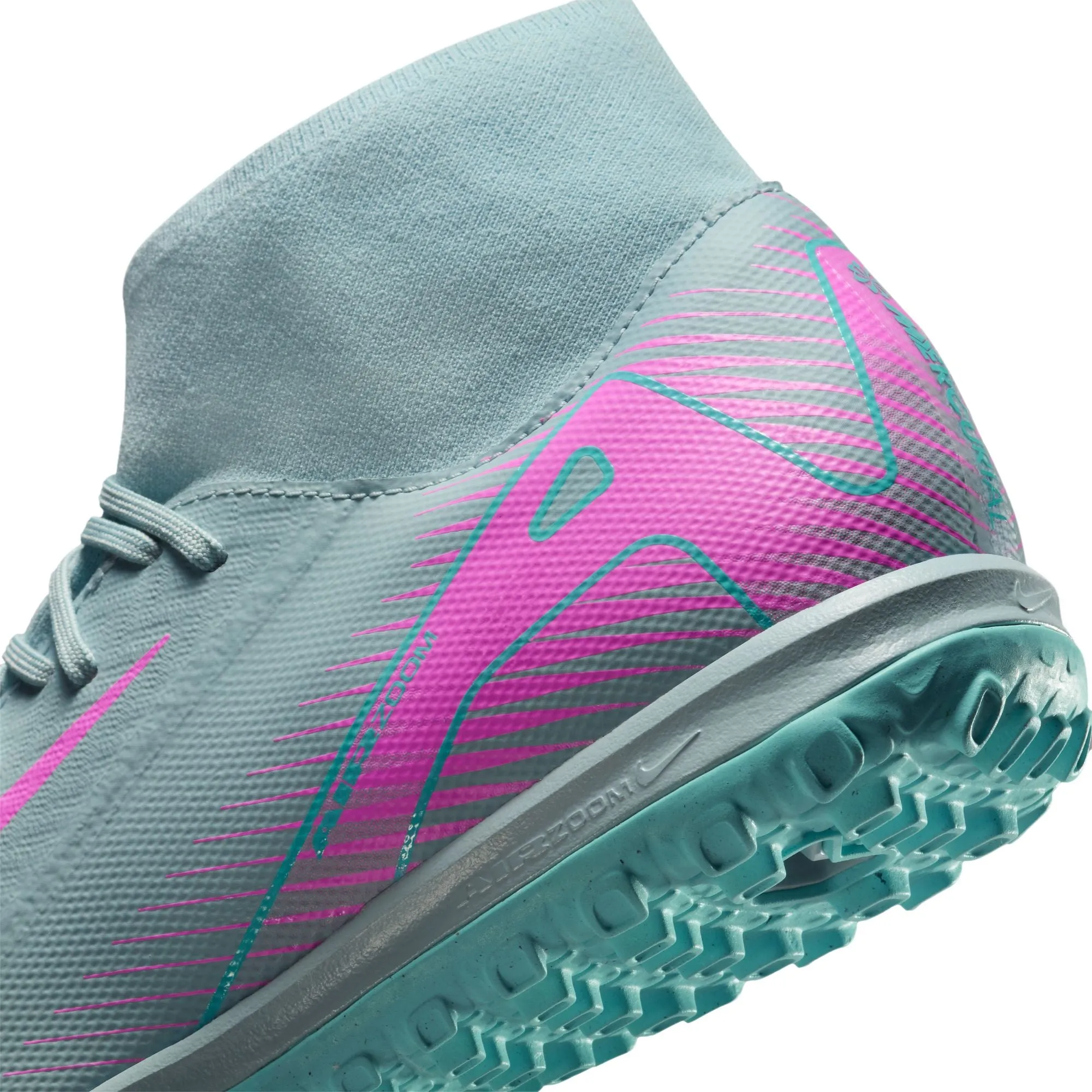Nike Air Zoom Mercurial Superfly 10 Academy TF Turf Soccer Shoes - Ocean Cube/Pink Blast