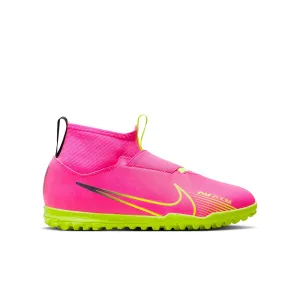 Nike Junior Zoom Superfly 9 Academy Turf Cleats - Pink Blast/ Volt Gridiron